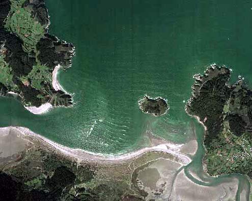 Vista cenital de la entrada a la Ría de Santa Marta de Ortigueira