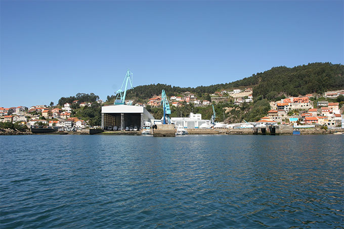 Astillero de Rodman en la ensenada da Borna