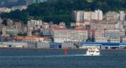 Baliza del Bajo Rodeira. Al fondo Vigo