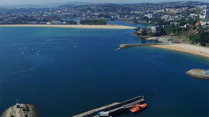 Playa de Santa Cristina. Desembocadura del río Mero. Playa de Oza