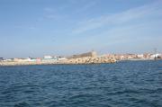 Dique de abrigo del puerto de Aguiño