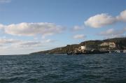 La costa hacia el N. Punta del espigón de Corme