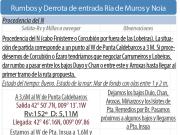 Rumbos y demoras entrada a la Ría de Muros y Noia