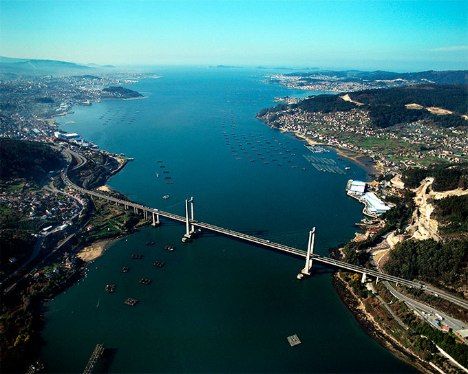 La ría de Vigo desde el estrecho de Rande