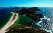 Rodas, lago dos Nenos, Isla de San Martiño y costa sur de la Ría de Vigo