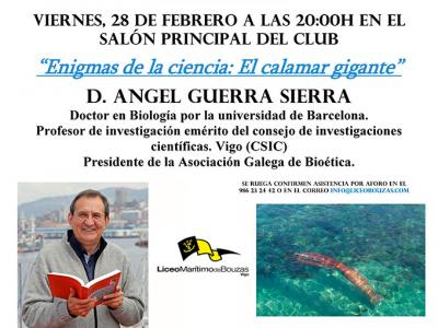 Liceo Marítimo de Bouzas-Vigo, Conferencia: Enigmas de la Ciencia: El calamar gigante