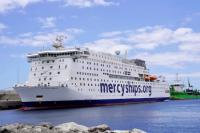 El buque hospital Global Mercy regresa a Granadilla tras su primera misión humanitaria