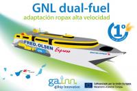 Fred. Olsen firma un contrato con Navantia para las pruebas del nuevo motor dual de su fast ferry Bencomo Express