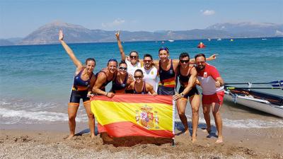 Oro y plata para los remeros del RCRA representando a España, en Remo de Mar, en los II Juegos Mediterráneos de Playa celebrados en Patras (Grecia).