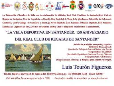 Conferencia vía ZOOM: La vela deportiva en Santander. 150 Aniversario del R.C. de Regatas de Santander