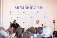 Joan Vila, el mejor regatista del mundo impresionó a una sala abarrotada en la primera entrevista del ciclo Navega con Nosotros de la Fundación Vela Clásica de España.