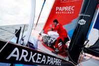 Vendée Globe D+12. Los tres en cabeza al SE de Salvador de Bahía. Charal en la latitud del Estrecho