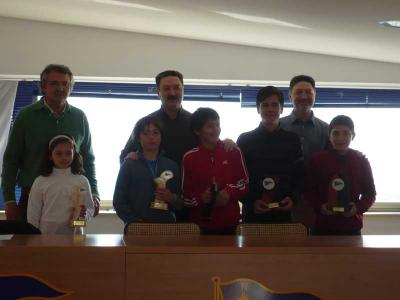 Adrian Dominguez, Daniel Alvarez y Brais Pazo ganadores de la Regata Invierno del Club Náutiroc Deportivo Riveira