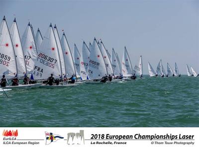 Joel Rodríguez destaca entre la flota española en el Europeo de Laser