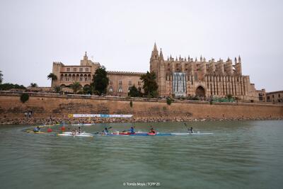 El Ciutat de Palma de Piragüismo desafía la lluvia y corona a las estrellas mundiales bajo la Catedral