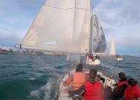 Santander. Dura tirada para los cruceros en la que el viento  del SW  sopló por encima de los 25 nudos,